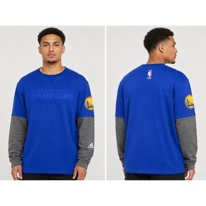 Adidas Golden State Warriors NBA Crewneck Sweatshirt Blue Grey Mens 2XL 3057